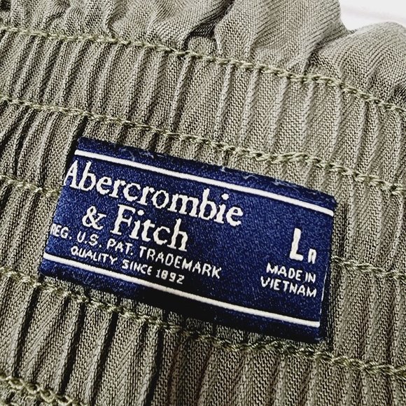 Abercrombie & Fitch Joggers DIstressed Olive Green Fatigue Cargo Jogger Pants Lg - Picture 6 of 10